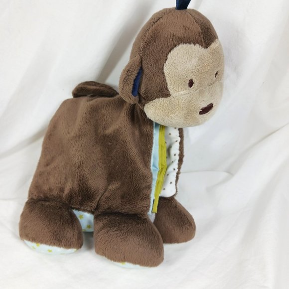 Carter's Baby Soft Book Brown Monkey Plush Stuffed Animal Rattle Crinkle Pages - Picture 2 of 8